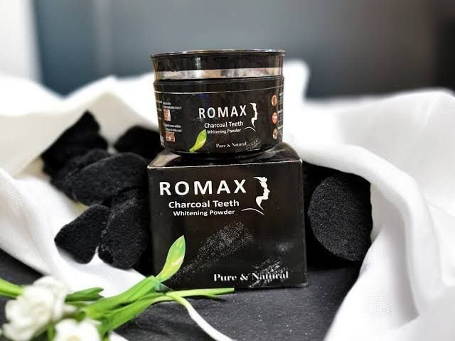 ROMAX Charcoal Teeth Whitening Powder – Pure & Natural Deep Cleaning Formula